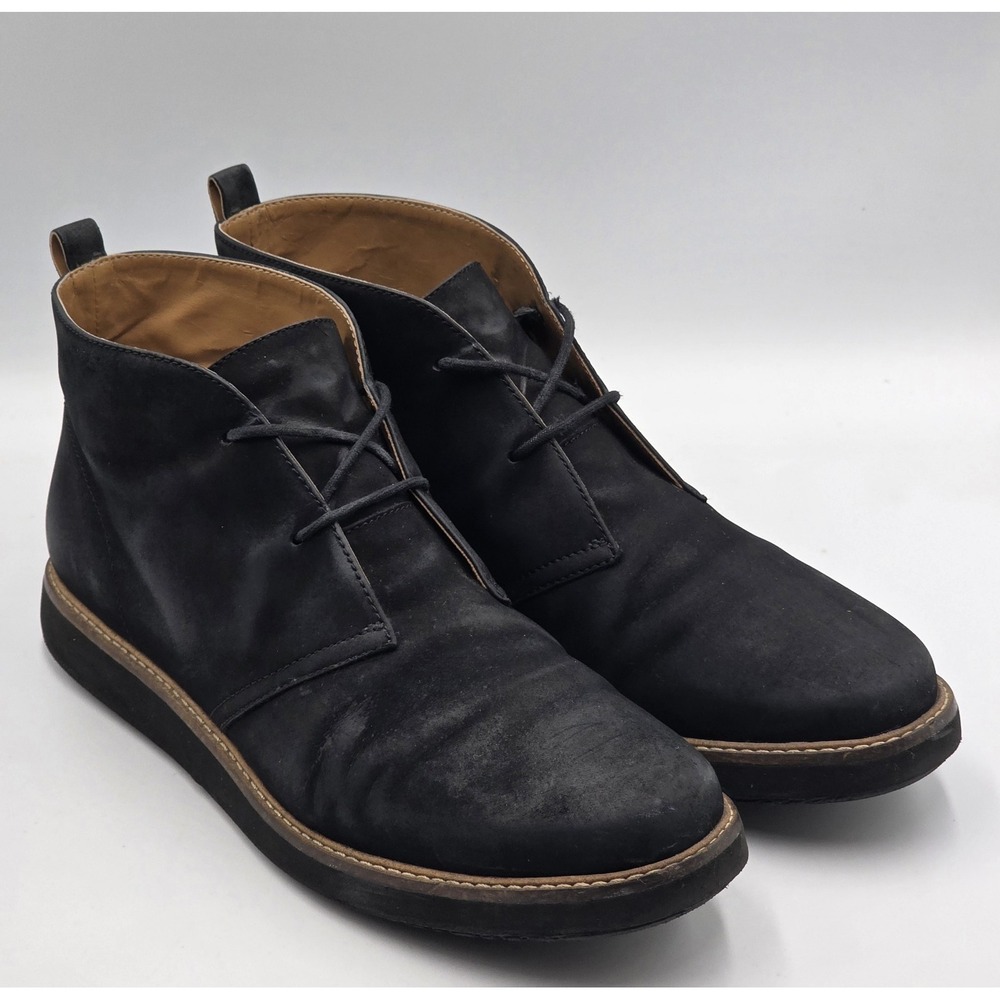 Clarks Glick Willa Womens 10M Black Nubuck Chukka Boots Lace Up Comfort